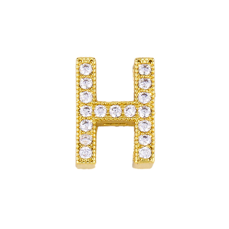 Wholesale 26 English Alphabets Gold-plated Necklaces with Diamonds